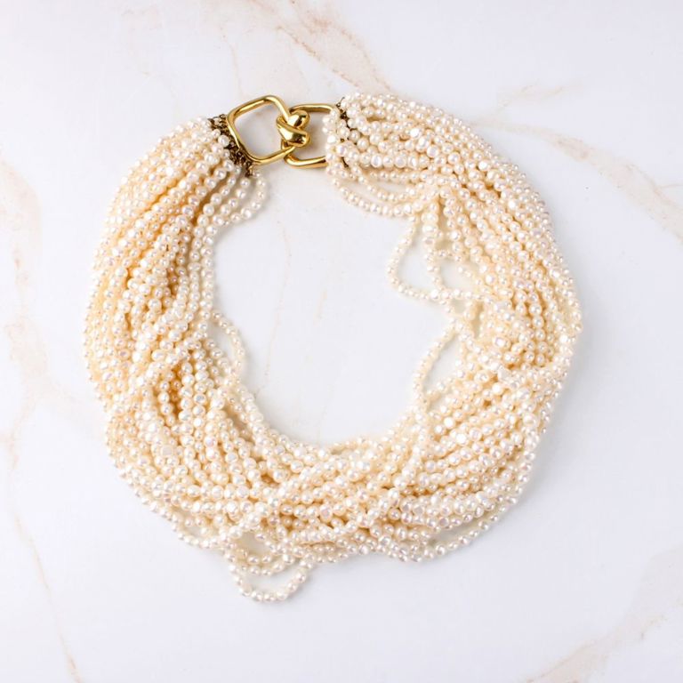 Pearl Necklace With 18k Yellow Gold Clasp