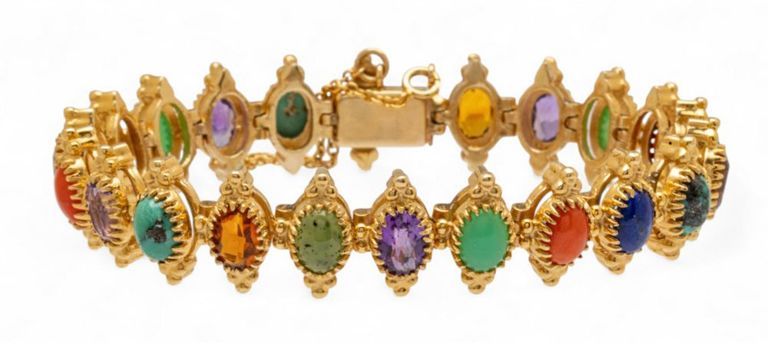 14k Gold Gem-Set Bracelet