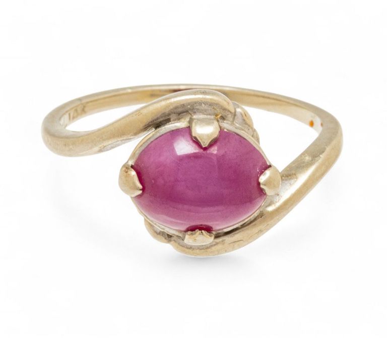 14k White Gold Star Sapphire Ring