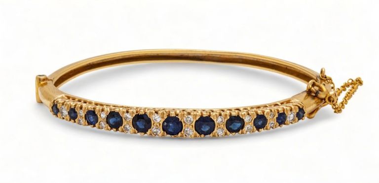 Sapphire and Diamond Bangle Bracelet