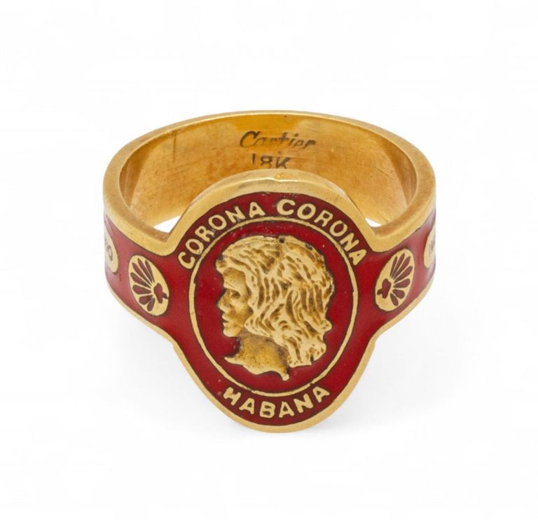 Cartier 18k Yellow Gold Enamel Ring