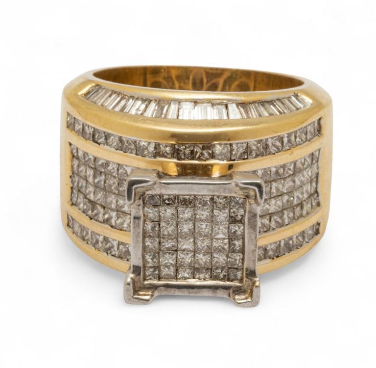 14k Yellow Gold and White Gold Diamond Ring