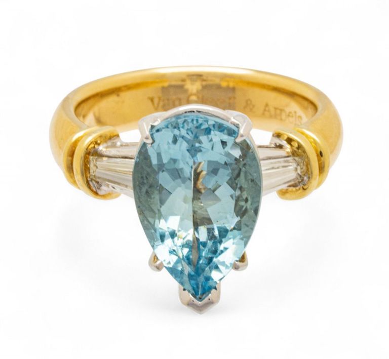 Aquamarine and Diamond Ring