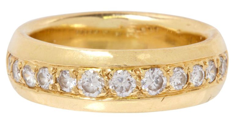 14k Yellow Gold Diamond Wedding Ring