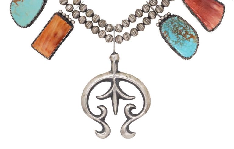 Spiny Oyster and Turquoise Necklace