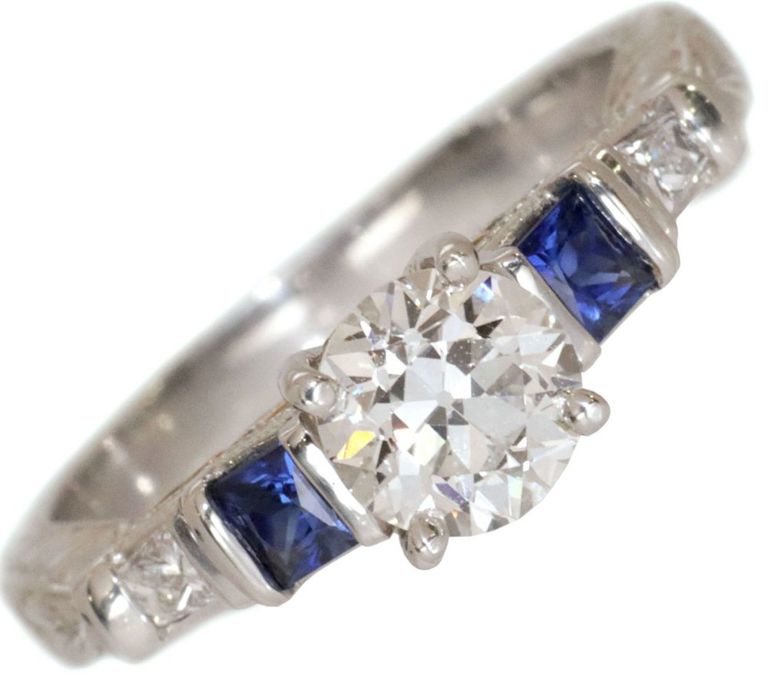 Platinum Sapphire and Diamond Eternity Ring