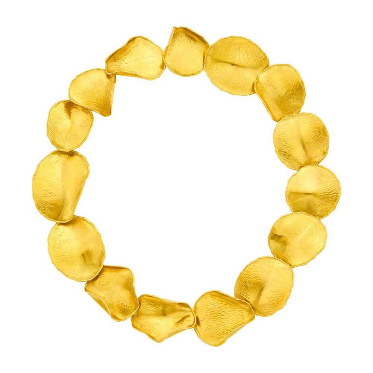 18k Gold Rose Petal Necklace