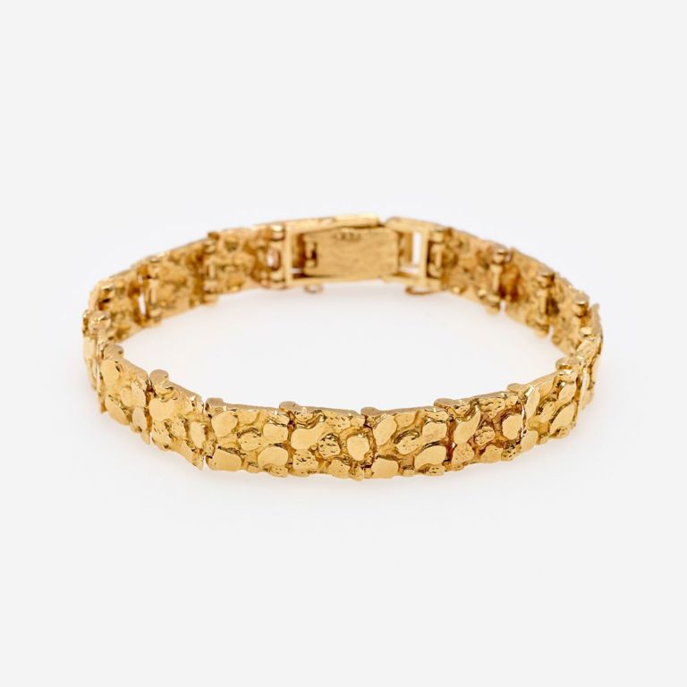 14k Yellow Gold Nugget Bracelet