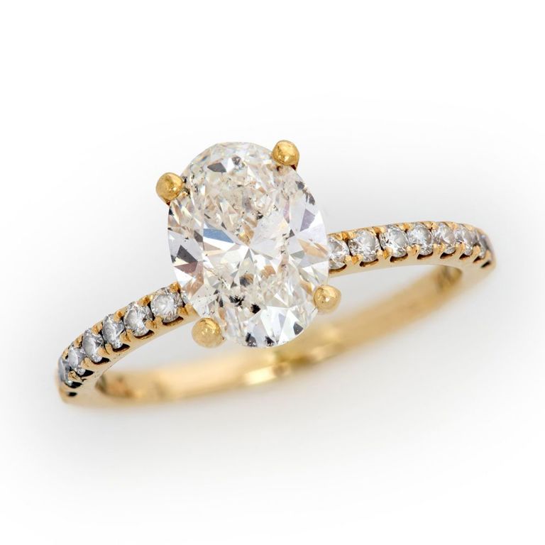 14k Yellow Gold Diamond Engagement Ring