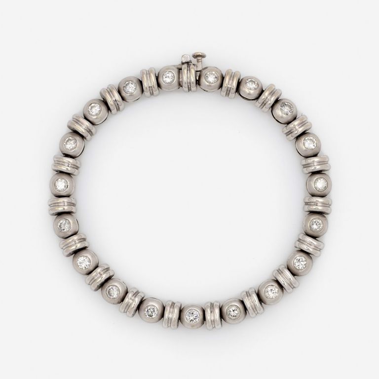 14k White Gold Diamond Tennis Bracelet