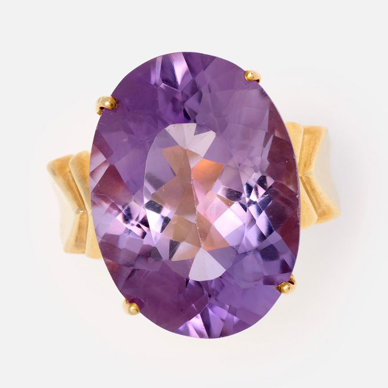 10k Yellow Gold Amethyst Cocktail Ring