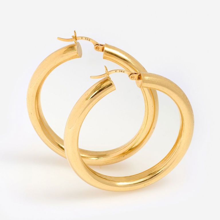 14k Yellow Gold Hoop Earrings