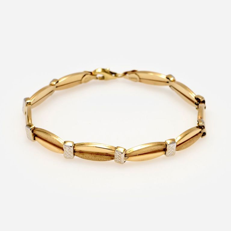 14k Yellow and White Gold Link Bracelet