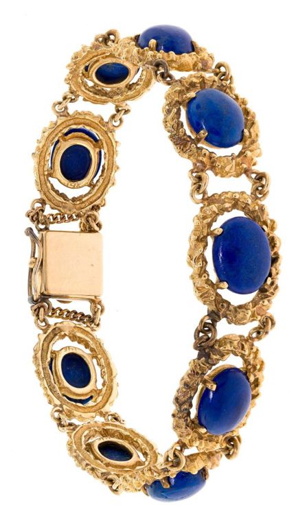 14k Gold Lapis Bracelet