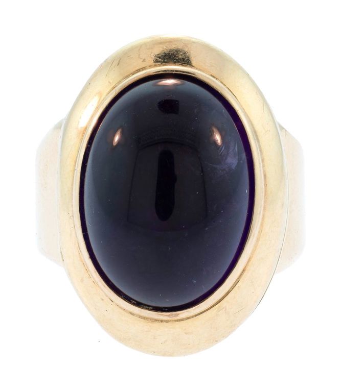 14k Gold Amethyst Poison Ring