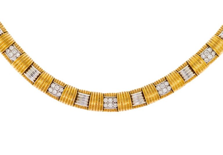 18k Yellow Gold Diamond Necklace