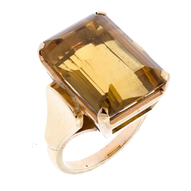 14k Yellow Gold Citrine Ring