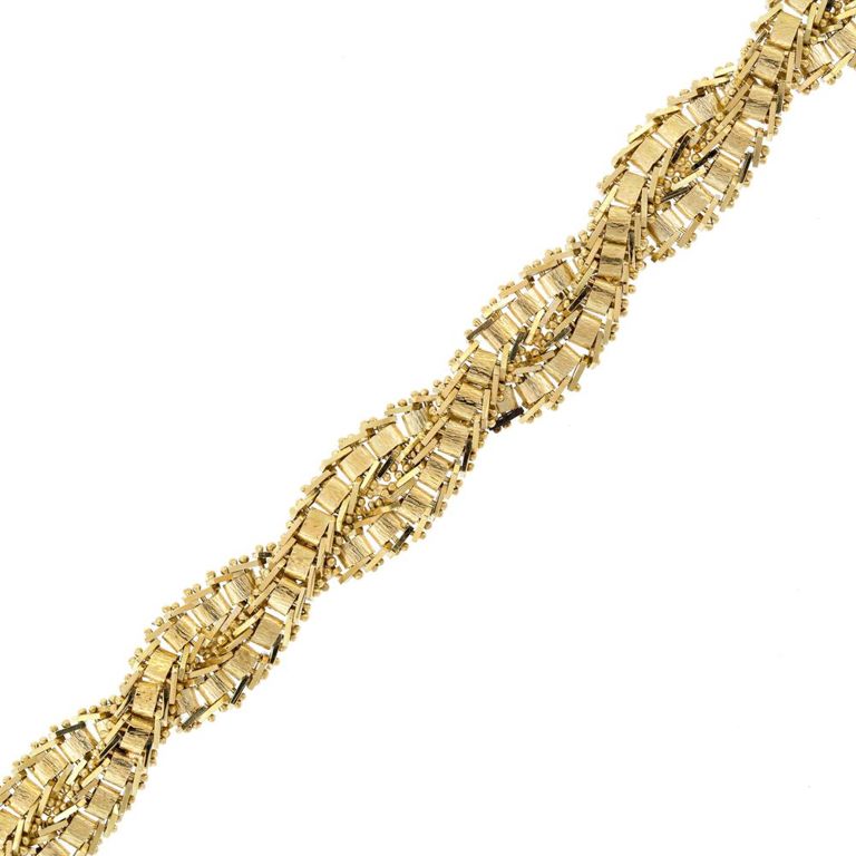 14k Gold Twisted Link Bracelet