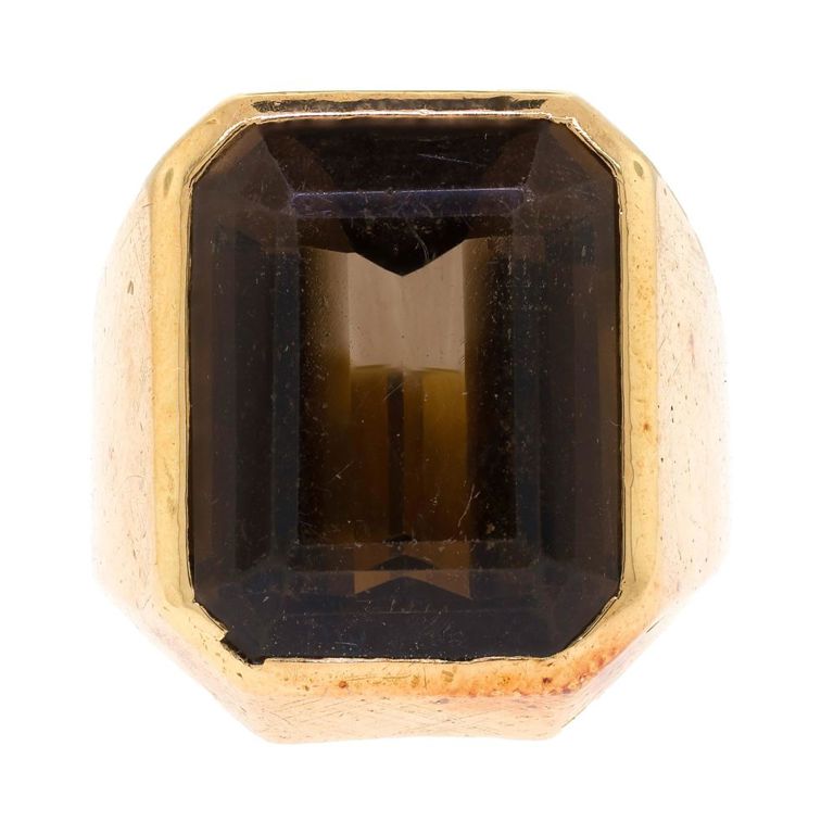 18k Gold Smoky Quartz Ring