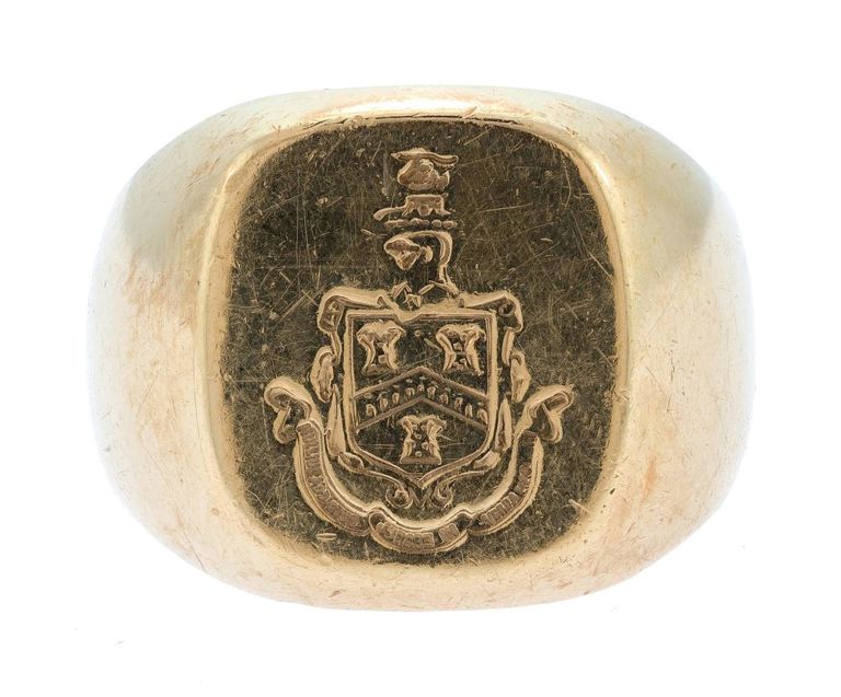 14k Yellow Gold Seal Ring
