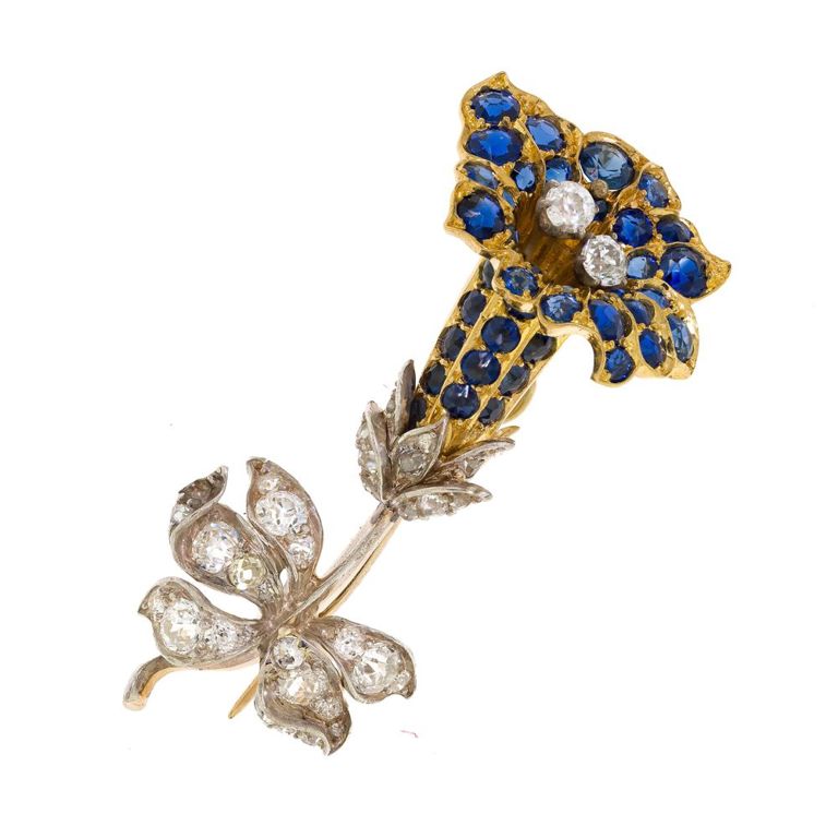 Sapphire and Diamond Pin