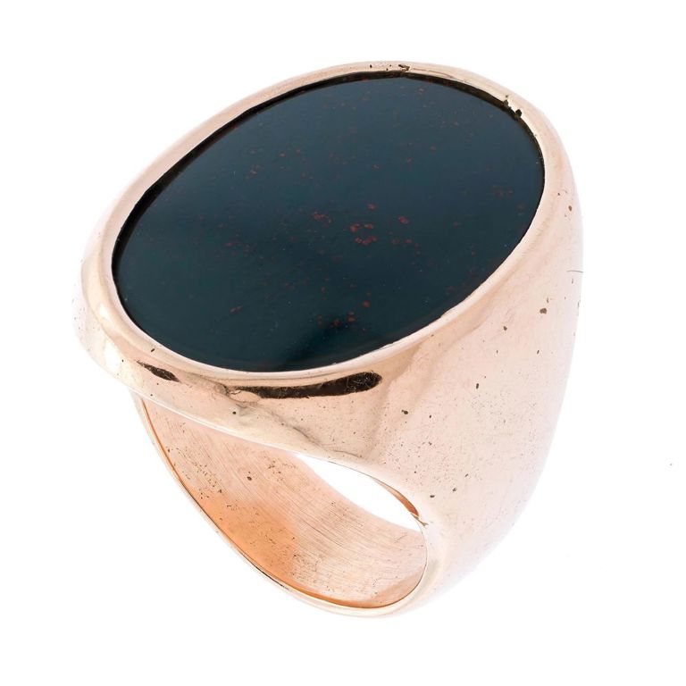 12k Rose Gold Bloodstone Ring