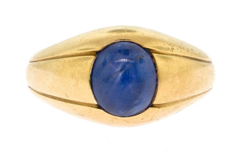 18k Gold Star Sapphire Ring