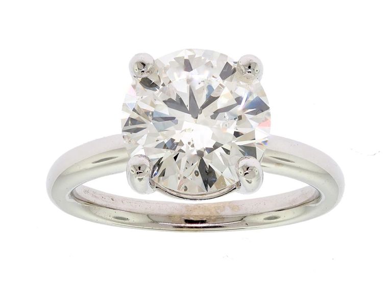 14k White Gold Diamond Solitaire Ring