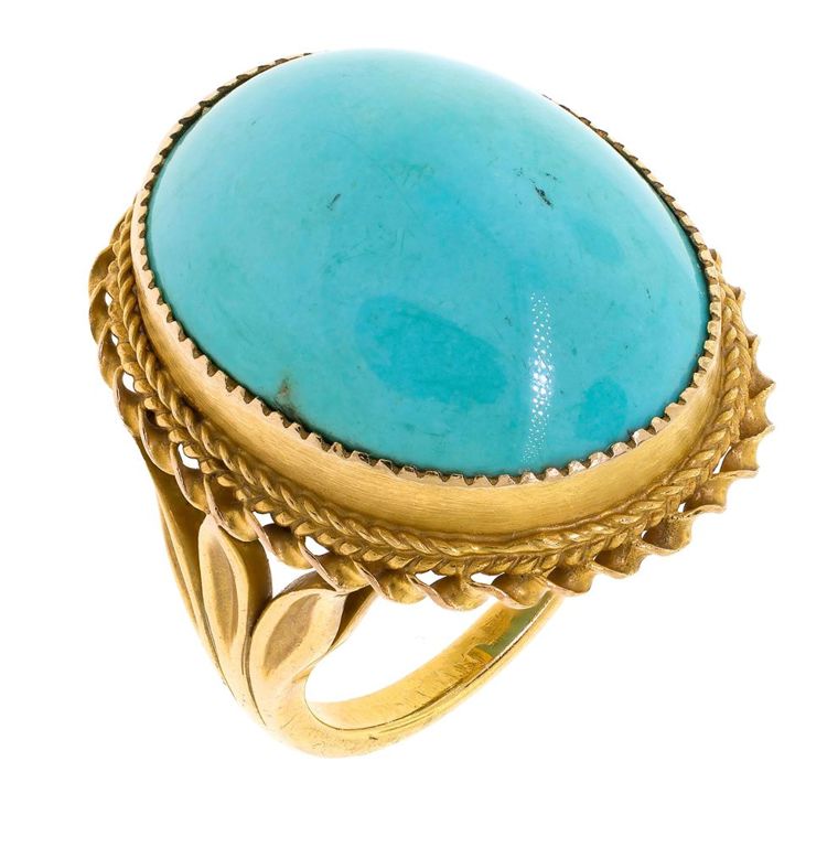 14k Yellow Gold Turquoise Ring