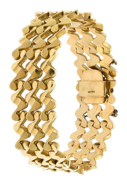 18k Yellow Gold Squiggle Link Bracelet