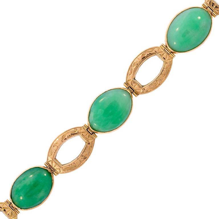 18k Gold Jadeite Link Bracelet