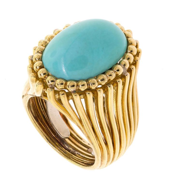 18k Yellow Gold Turquoise Ring