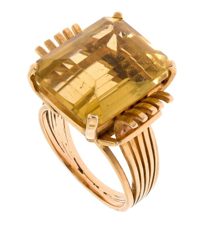 18k Gold Citrine Ring