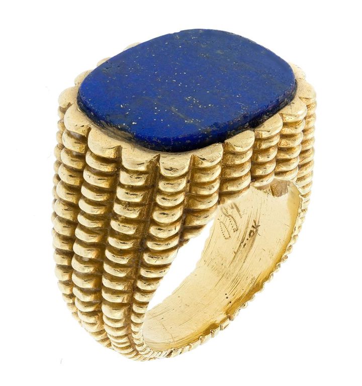 18k Yellow Gold Lapis Ring