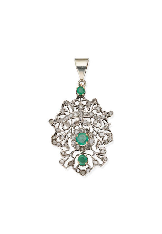 Emerald and Diamond Pendant