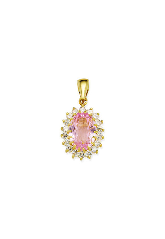 Kunzite and Diamond Pendant