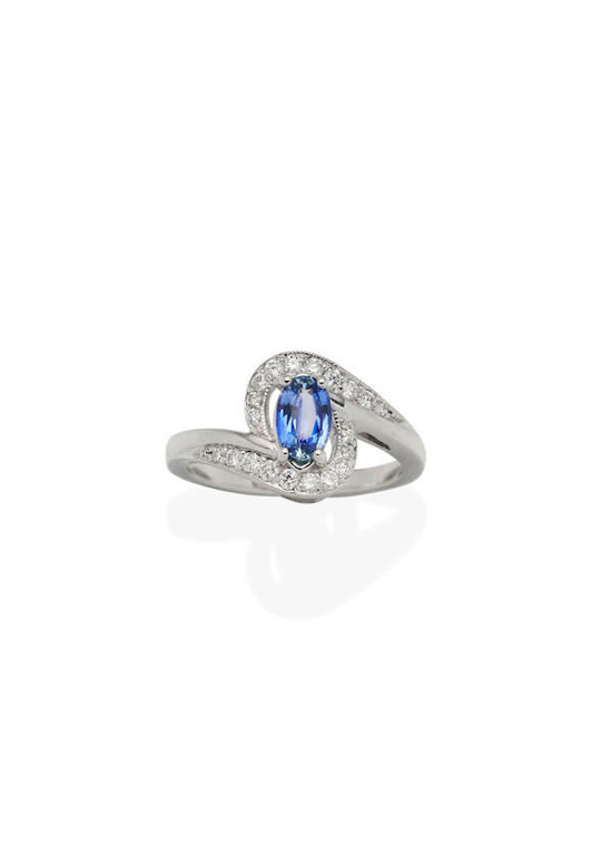 14k Gold Sapphire and Diamond Ring