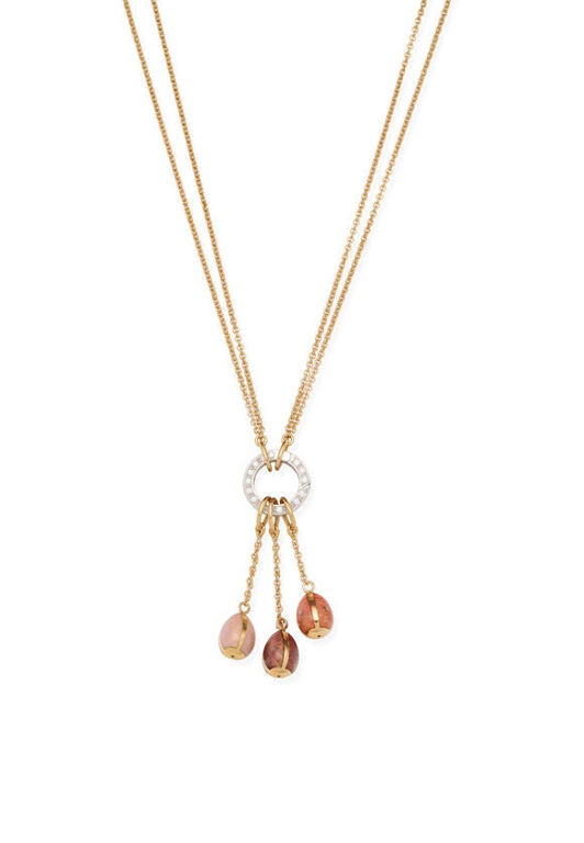18k Gold and Enamel Egg Pendant Necklace