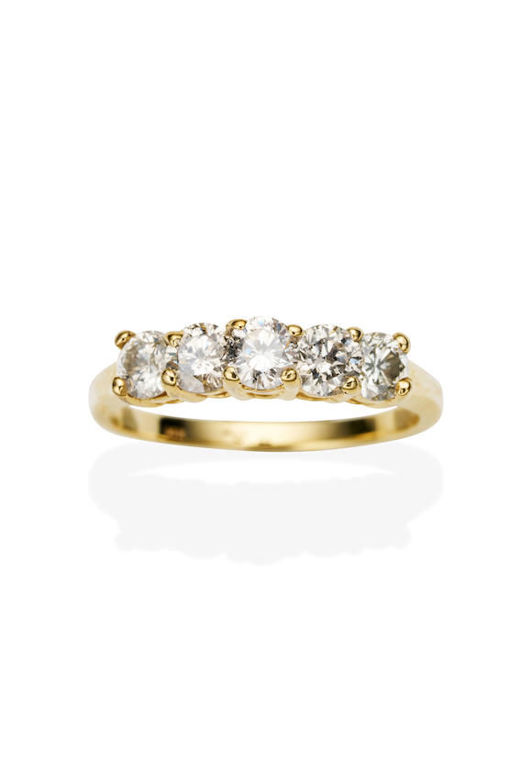 14k Gold Five-Stone Diamond Ring