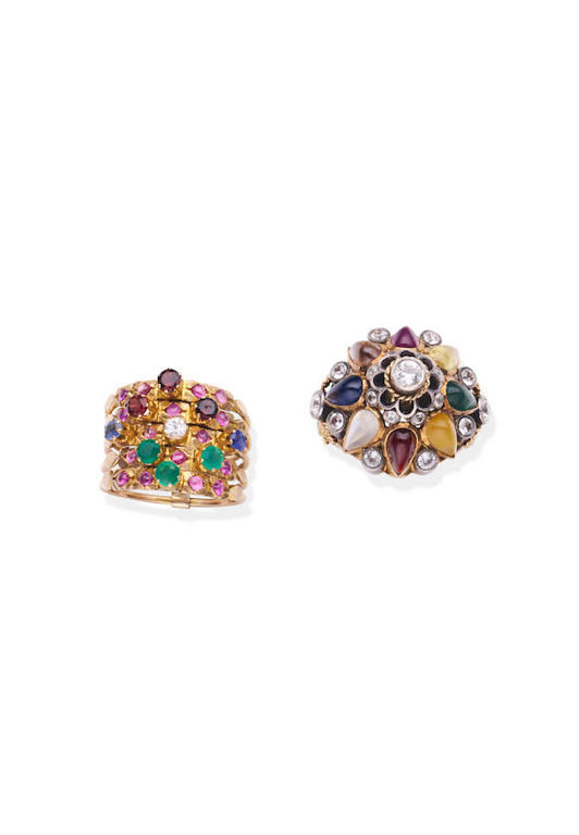 Set of Two Gem-Set Rings