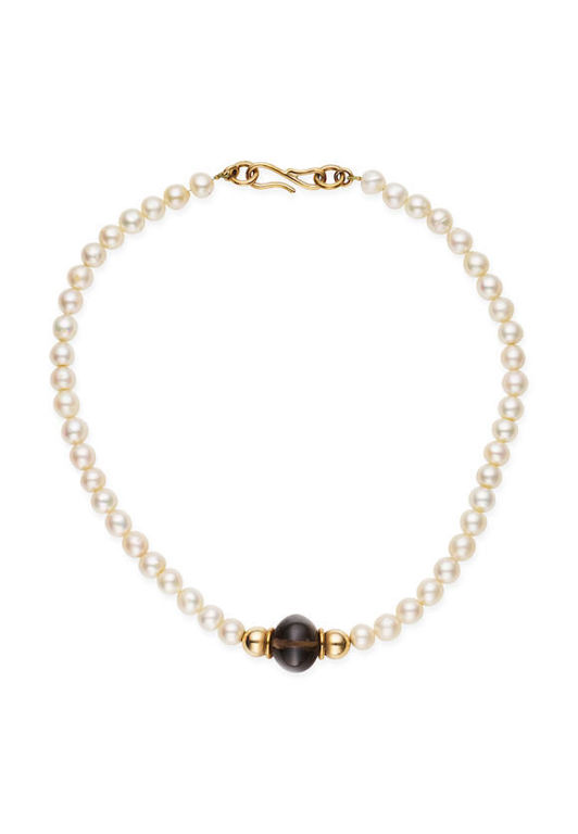 Cultured Pearl and Smokey Quartz Necklace