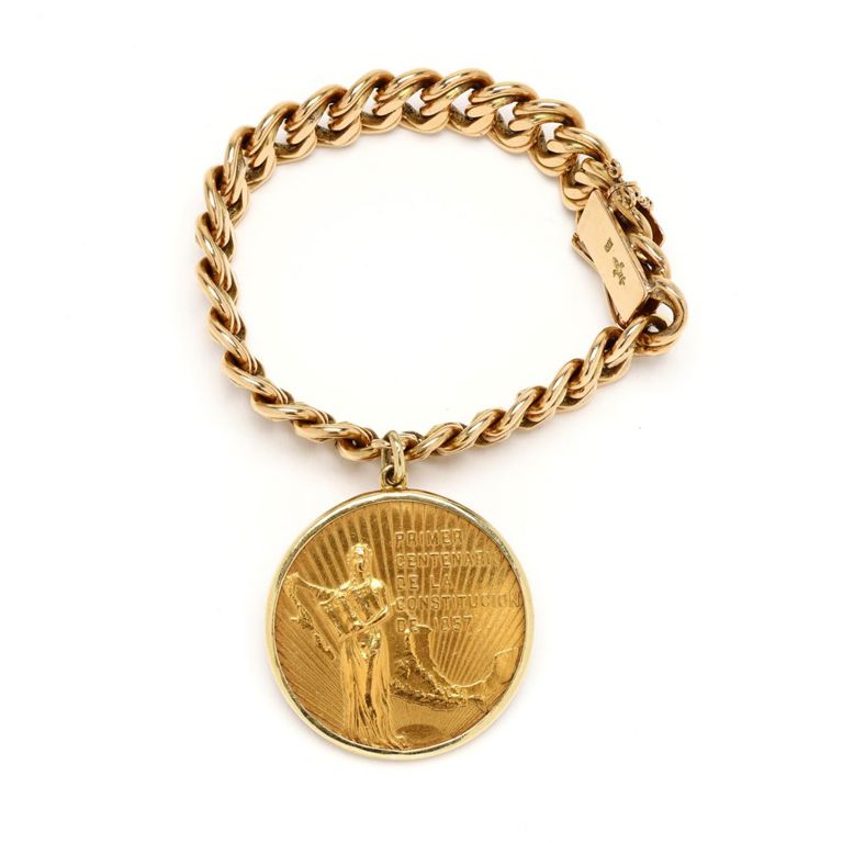 18k Gold Coin Bracelet