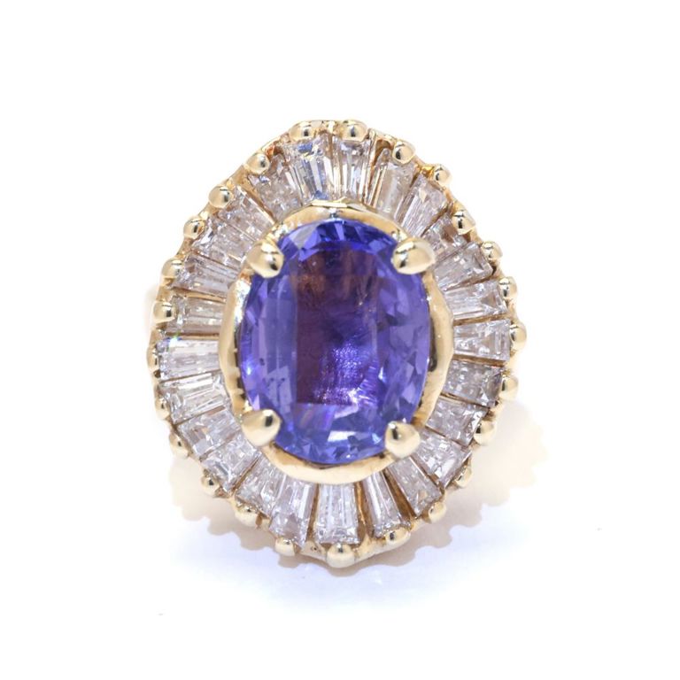 14k Gold Sapphire and Diamond Ring/Pendant