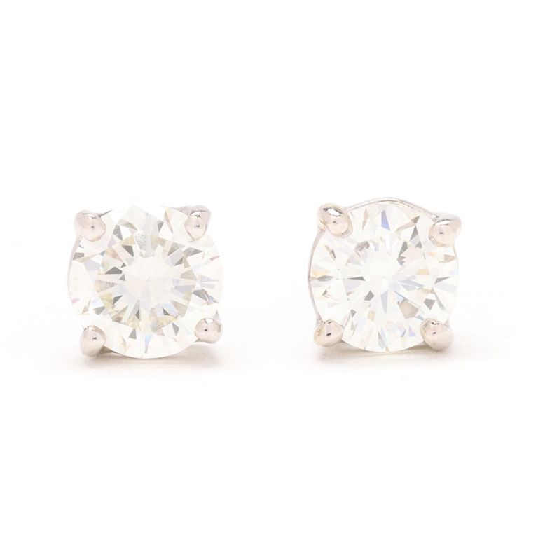 Pair of 14k White Gold Diamond Stud Earrings