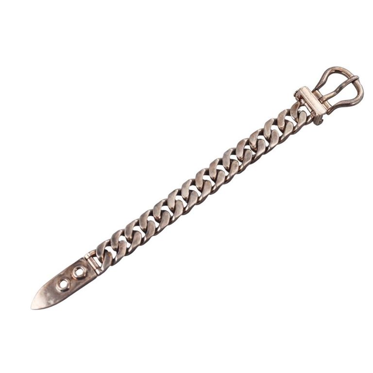 Sterling Silver Buckle Chain Bracelet