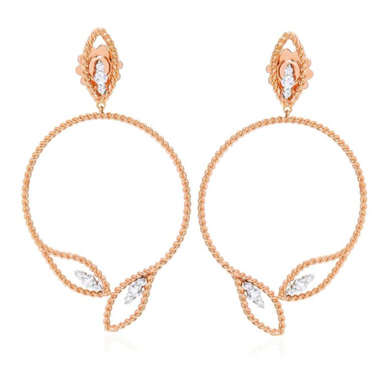 Pair of 18k Gold Diamond Drop Earrings