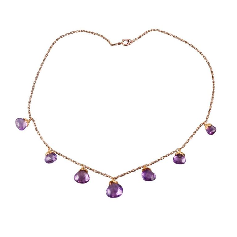 14k Gold Amethyst Necklace