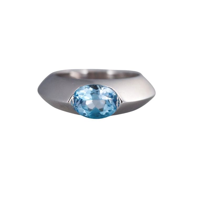 18k Gold Topaz and Diamond Ring