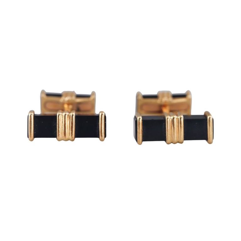 18k Yellow Gold Onyx Cufflinks