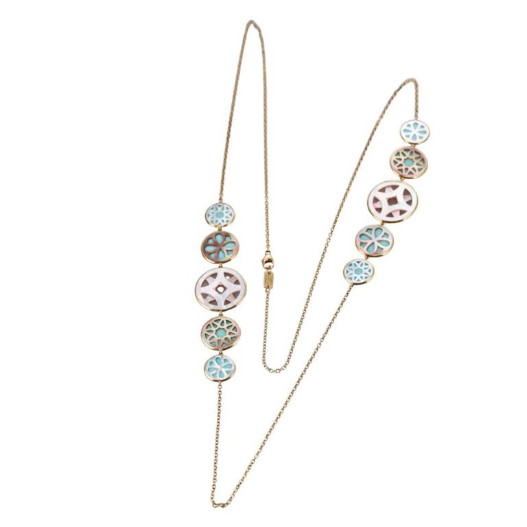 Turquoise and Mother of Pearl Station Necklace